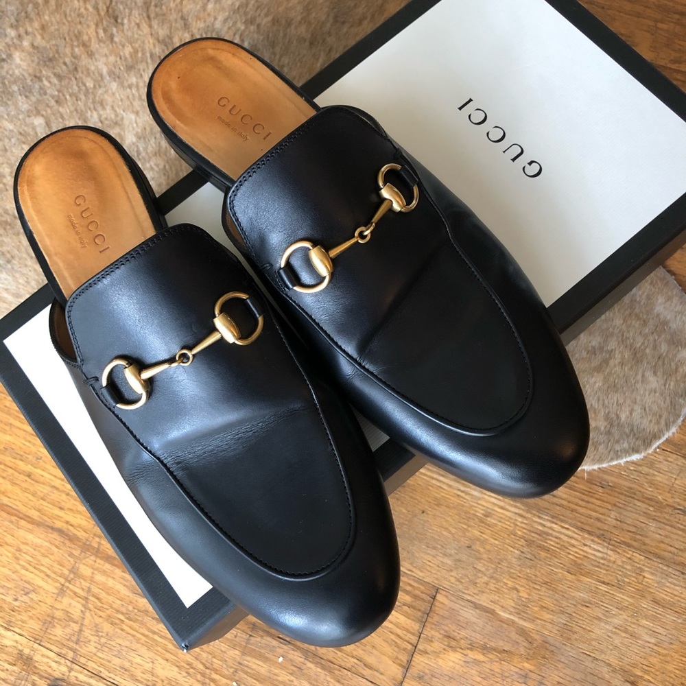 Gucci Princetown Black Mules 38